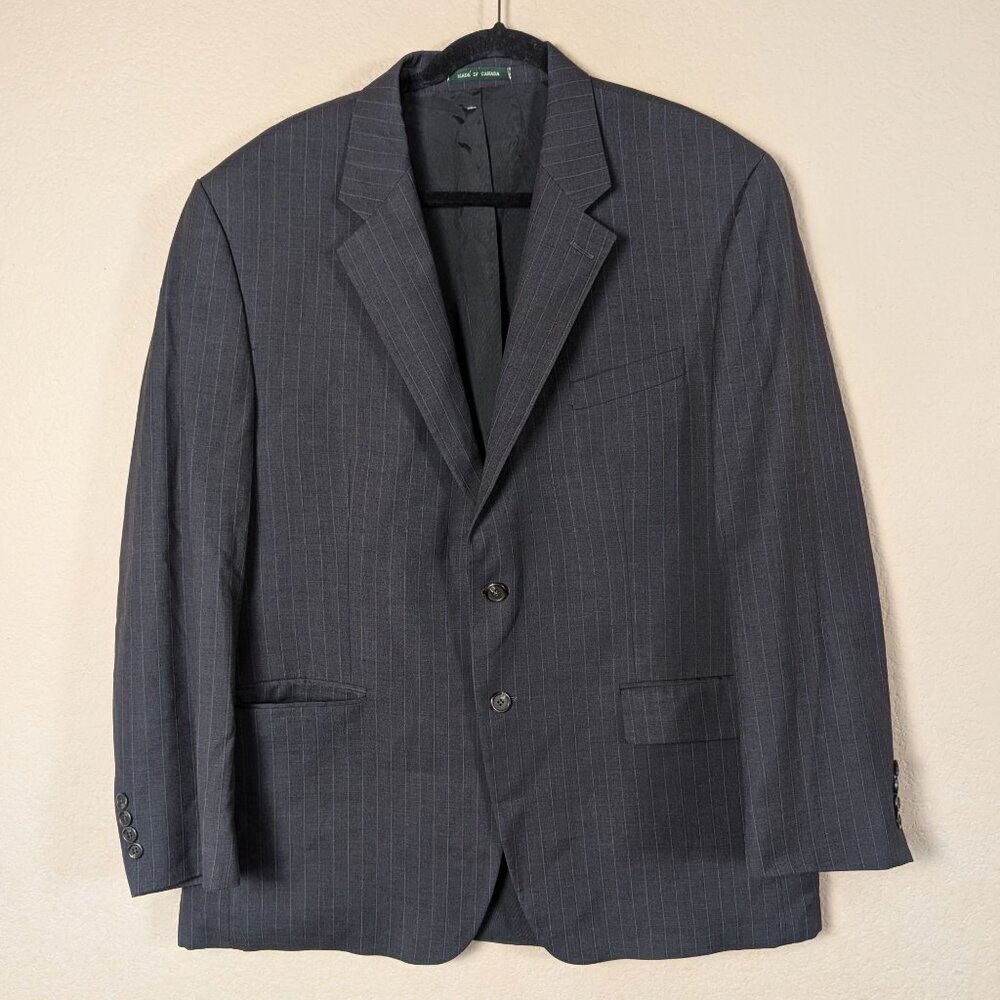 VTG Lauren Ralph Lauren Wool Pin Stripe Suit Jackets Men's 45R WoolMark Office